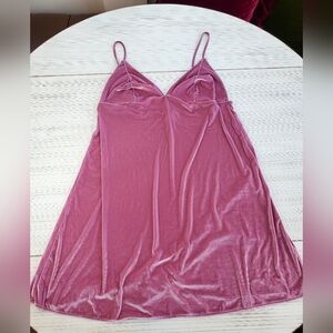 Pink velvet Victoria's Secret slip dress XL